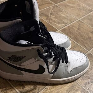 Jordan High-Top Sneakers in White and Gray